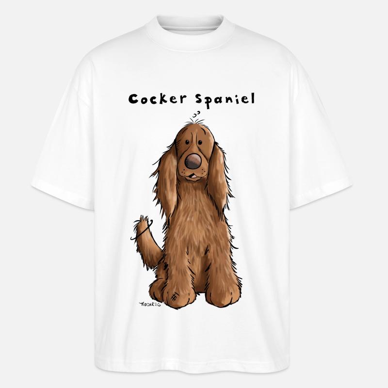 Der Cocker Spaniel - Stanley/Stella Oversized Unisex Bio T-Shirt Blaster 2.0 - Weiß