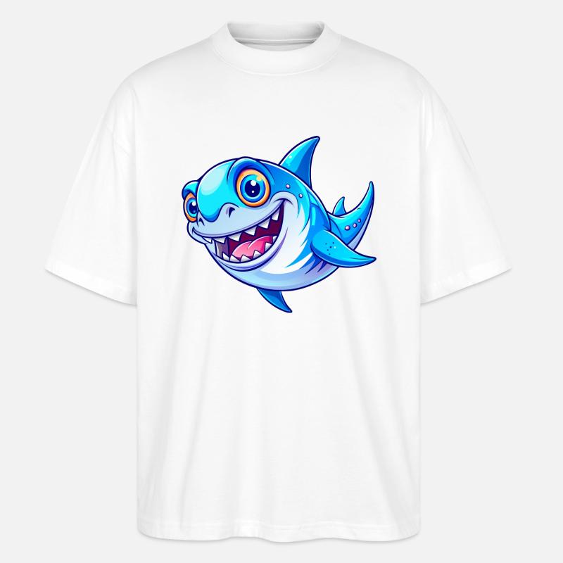 Requin mignon - T-shirt bio Blaster 2.0 coupe oversize Stanley/Stella Unisexe - blanc