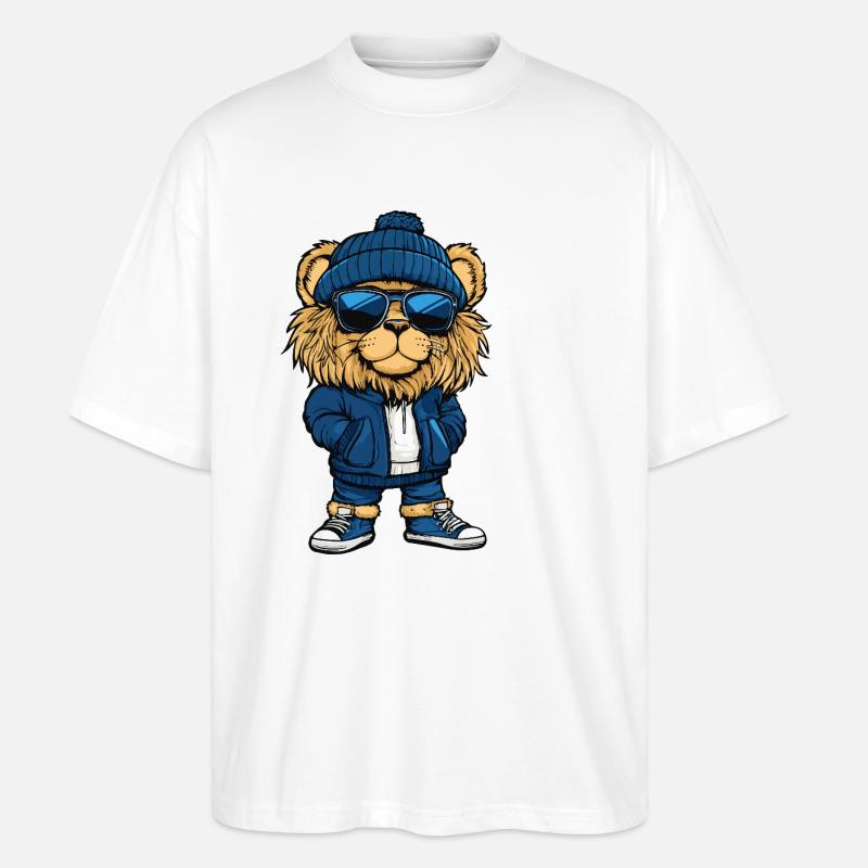 Lion Cool Bande Dessinée - T-shirt bio Blaster 2.0 coupe oversize Stanley/Stella Unisexe - blanc