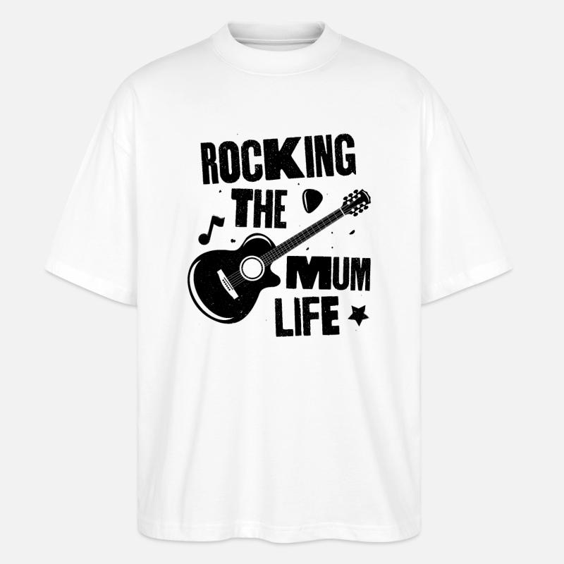 Das Mama-Leben rocken - Stanley/Stella Oversized Unisex Bio T-Shirt Blaster 2.0 - Weiß