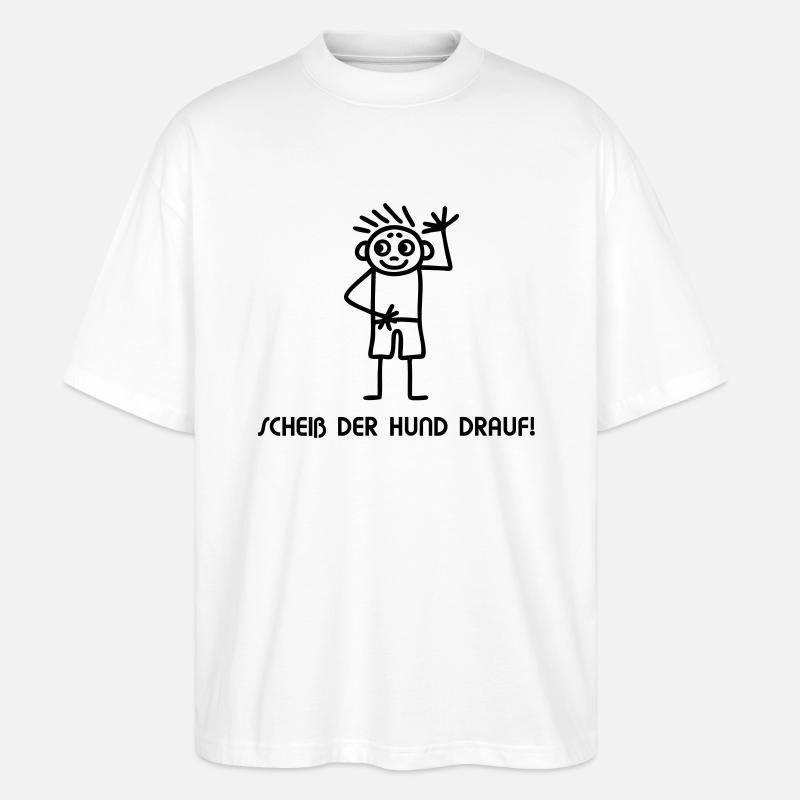 Strichmännchen scheiß drauf - Stanley/Stella Oversized Unisex Bio T-Shirt Blaster 2.0 - Weiß