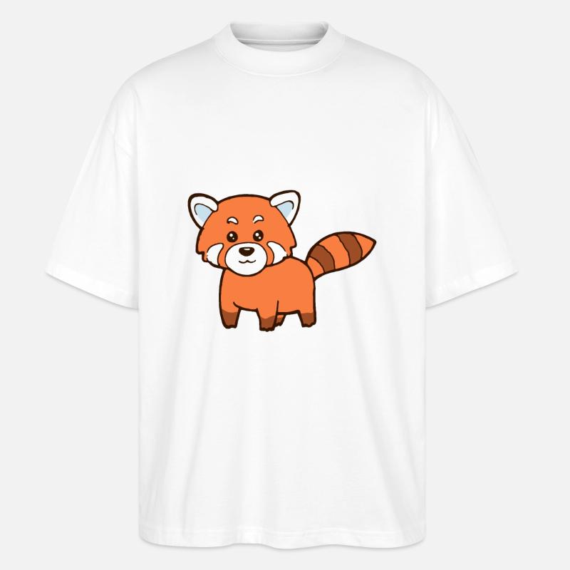 Panda rouge - T-shirt bio Blaster 2.0 coupe oversize Stanley/Stella Unisexe - blanc