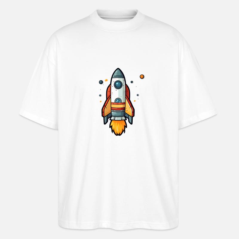 Rakete - Stanley/Stella Oversized Unisex Bio T-Shirt Blaster 2.0 - Weiß