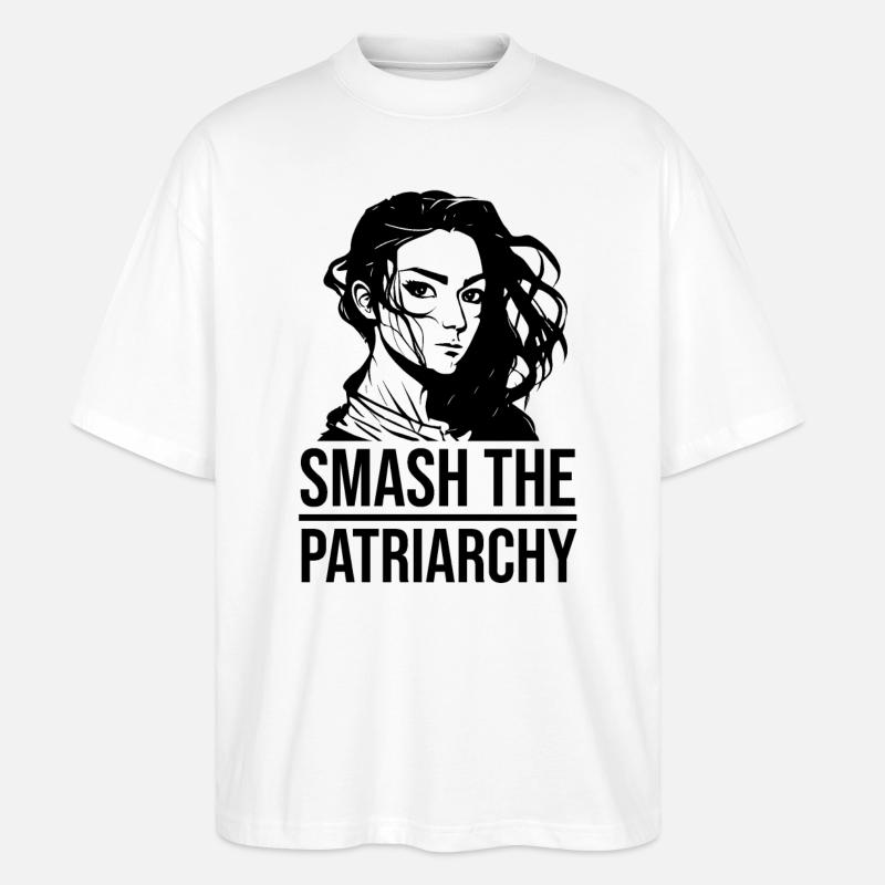 smash the patriarchy - Stanley/Stella Oversized Unisex Bio T-Shirt Blaster 2.0 - Weiß