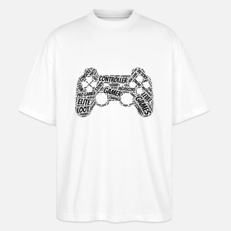 game controller wordart - Stanley/Stella Oversized Unisex Bio T-Shirt Blaster 2.0 - Weiß