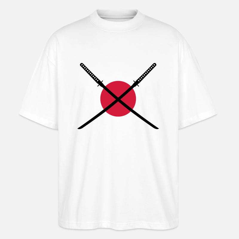 samurai_schwert_japan_2c - Stanley/Stella Oversized Unisex Bio T-Shirt Blaster 2.0 - Weiß