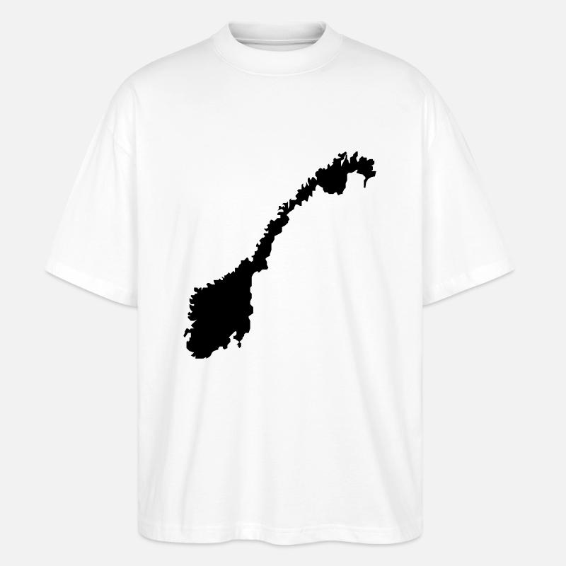 norway map - Stanley/Stella Oversized Unisex Bio T-Shirt Blaster 2.0 - Weiß