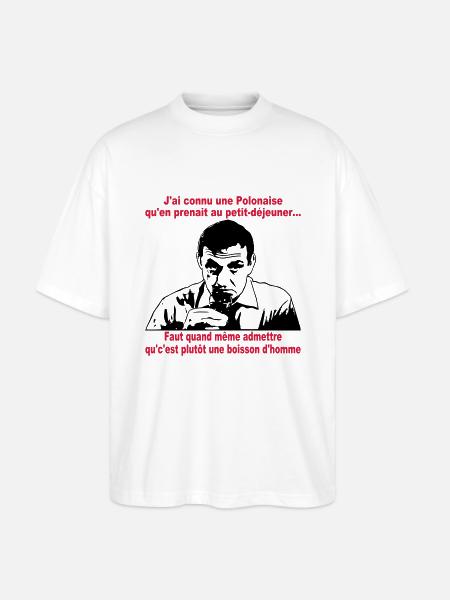 j'ai connu une polonaise lino ventura - T-shirt bio Blaster 2.0 coupe oversize Stanley/Stella Unisexe - blanc