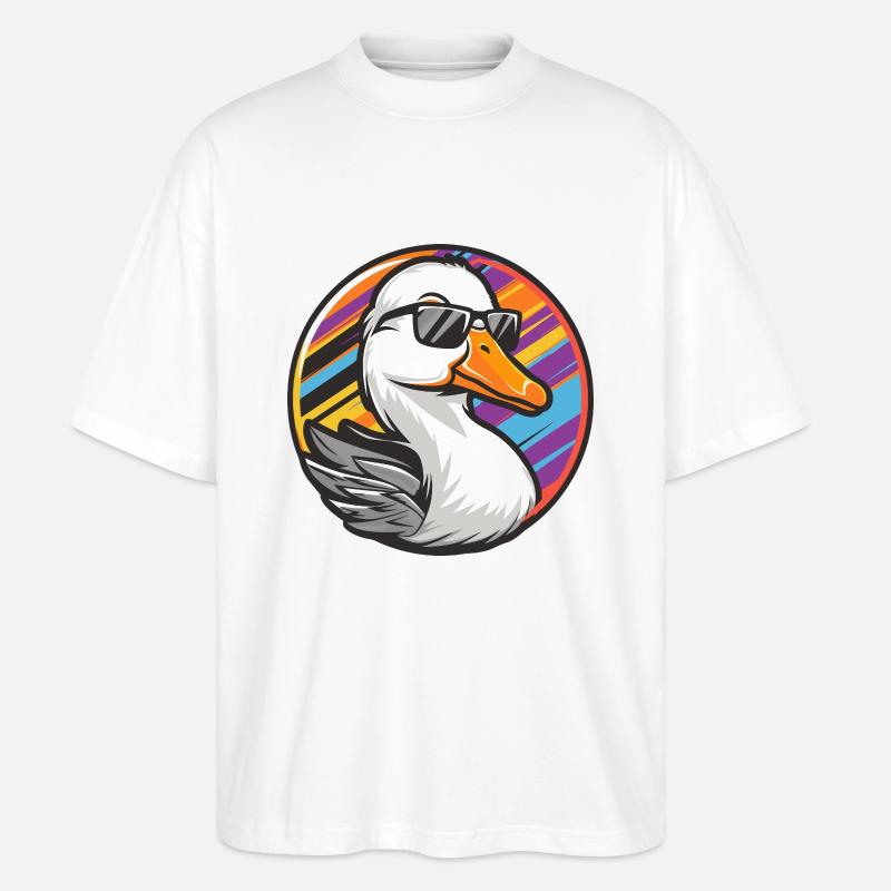 Gans Comic Cool Sommer - Stanley/Stella Oversized Unisex Bio T-Shirt Blaster 2.0 - Weiß