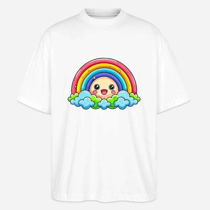 Süßer Regenbogen - Stanley/Stella Oversized Unisex Bio T-Shirt Blaster 2.0 - Weiß
