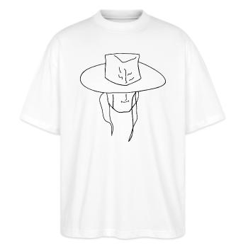 Mensch - Person - Stanley/Stella Oversized Unisex Bio T-Shirt Blaster 2.0 - Weiß - Vorne - Alina (178cm) & Michal (187cm)