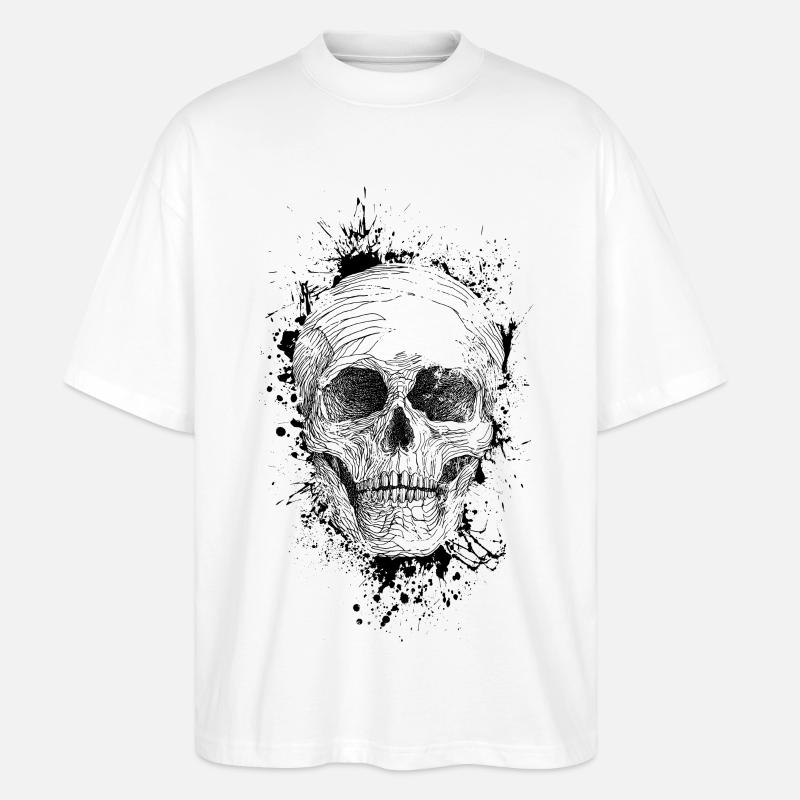 Schädel - Stanley/Stella Oversized Unisex Bio T-Shirt Blaster 2.0 - Weiß