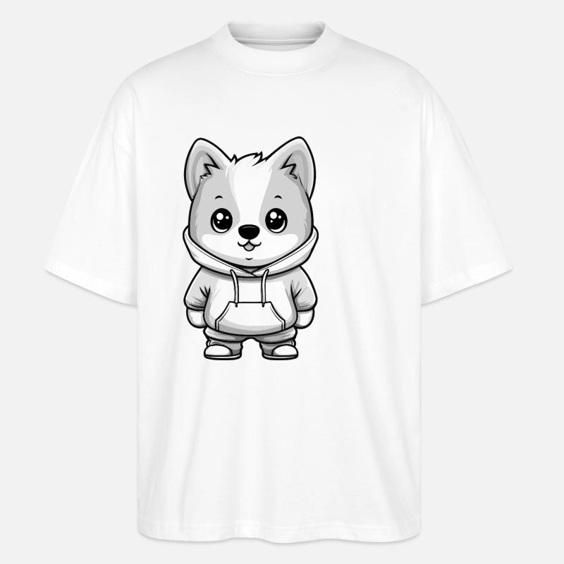 Samojede Hund Lustig - Stanley/Stella Oversized Unisex Bio T-Shirt Blaster 2.0 - Weiß