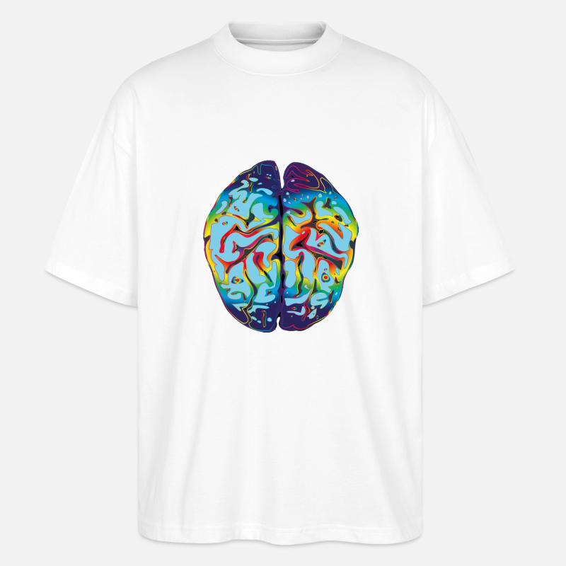 LSD Gehirn - Stanley/Stella Oversized Unisex Bio T-Shirt Blaster 2.0 - Weiß