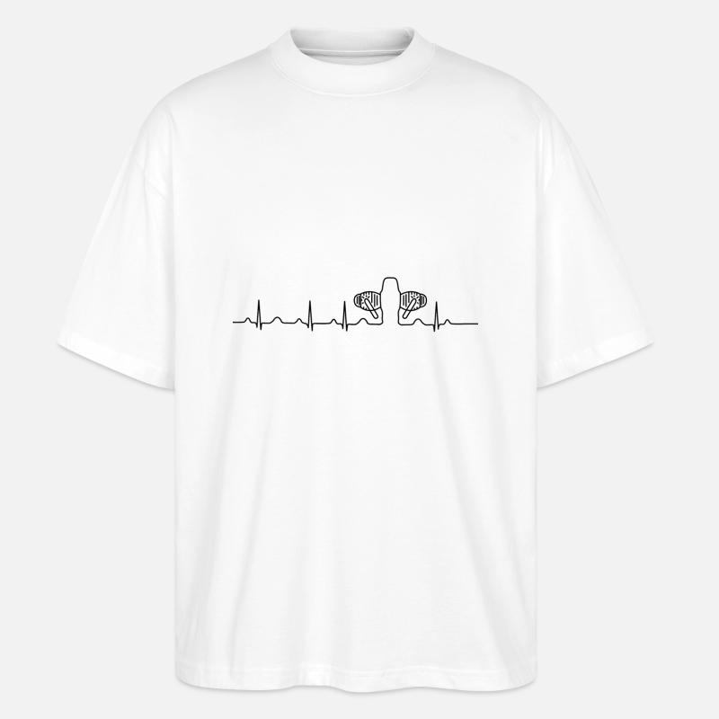 Boxer Motor Herzfrequenz Herzschlagen - Stanley/Stella Oversized Unisex Bio T-Shirt Blaster 2.0 - Weiß