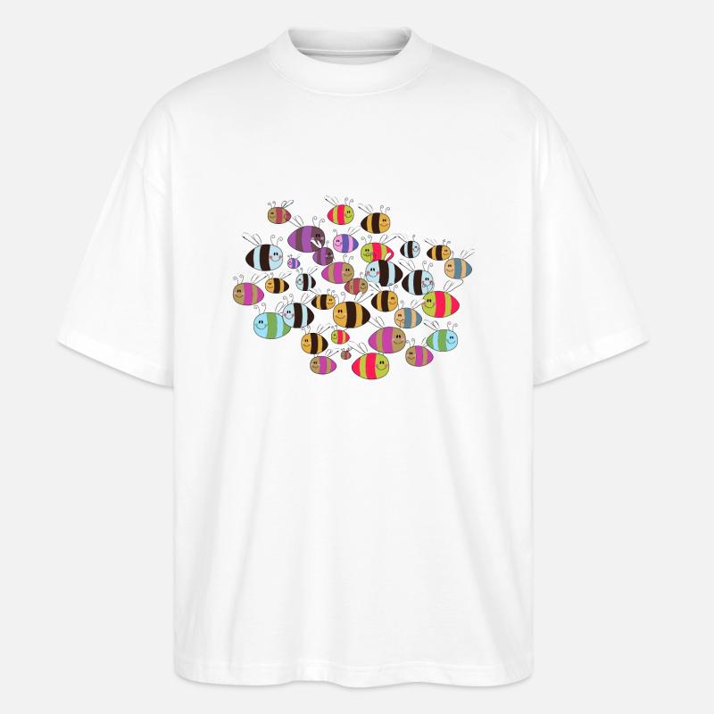 bienenschwarm bunt - T-shirt bio Blaster 2.0 coupe oversize Stanley/Stella Unisexe - blanc