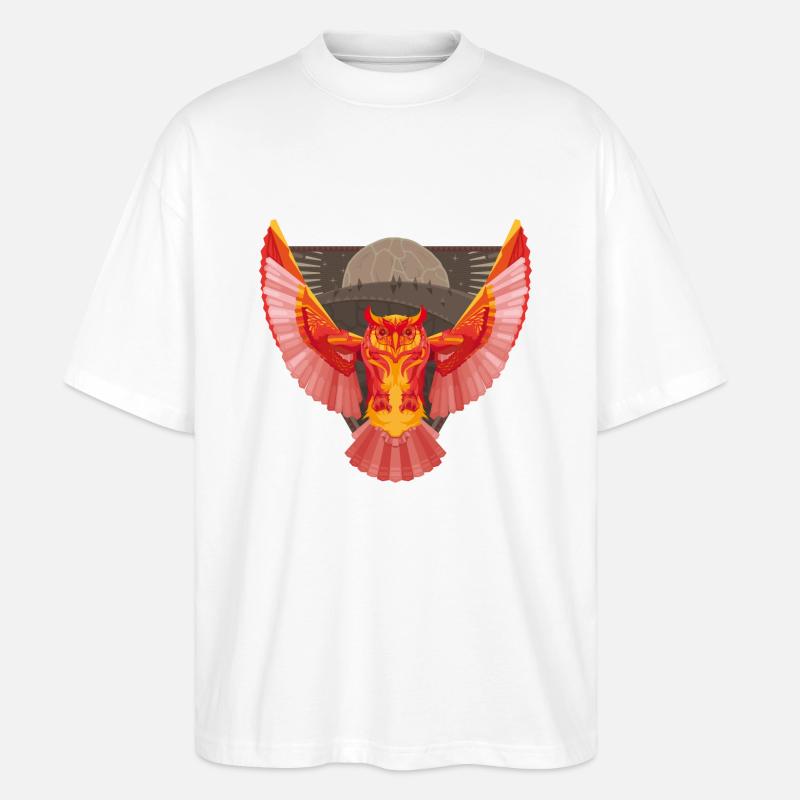 Epische Eule - Stanley/Stella Oversized Unisex Bio T-Shirt Blaster 2.0 - Weiß