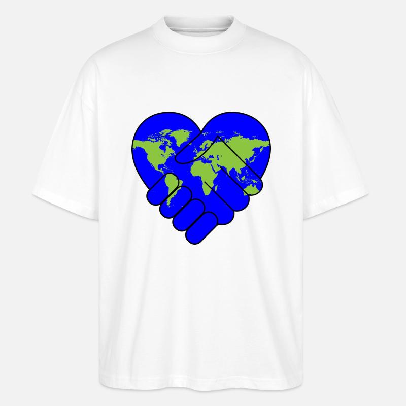 Welt Friede - Stanley/Stella Oversized Unisex Bio T-Shirt Blaster 2.0 - Weiß
