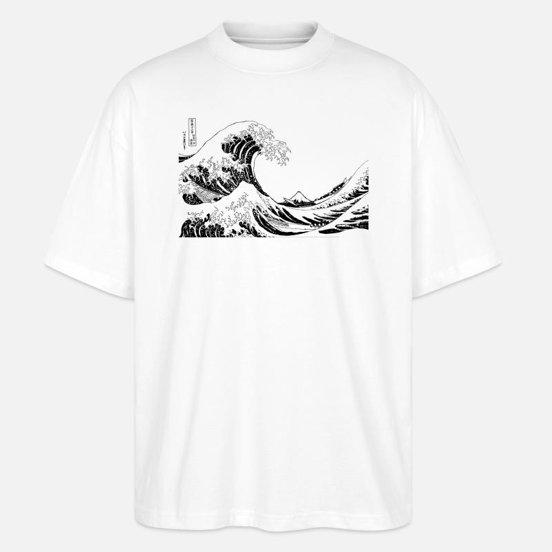 Wellengrafik - Stanley/Stella Oversized Unisex Bio T-Shirt Blaster 2.0 - Weiß