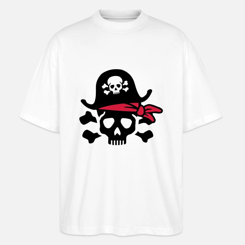 Pirat - Stanley/Stella Oversized Unisex Bio T-Shirt Blaster 2.0 - Weiß