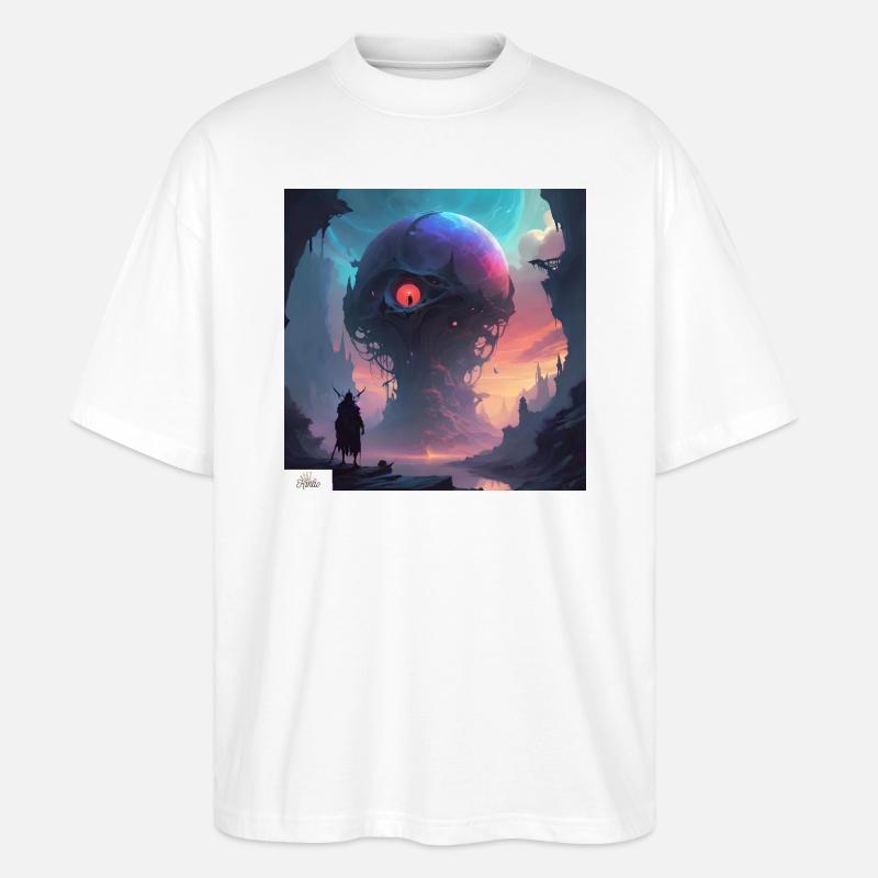 Gabel Leben Karikatur - Stanley/Stella Oversized Unisex Bio T-Shirt Blaster 2.0 - Weiß