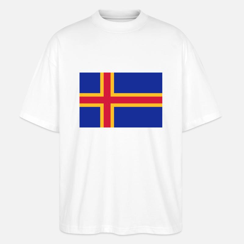 drapeau_aland - Stanley/Stella Oversized Unisex Bio T-Shirt Blaster 2.0 - Weiß