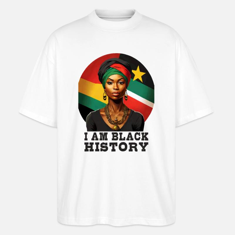 Ich bin Black History - Stanley/Stella Oversized Unisex Bio T-Shirt Blaster 2.0 - Weiß