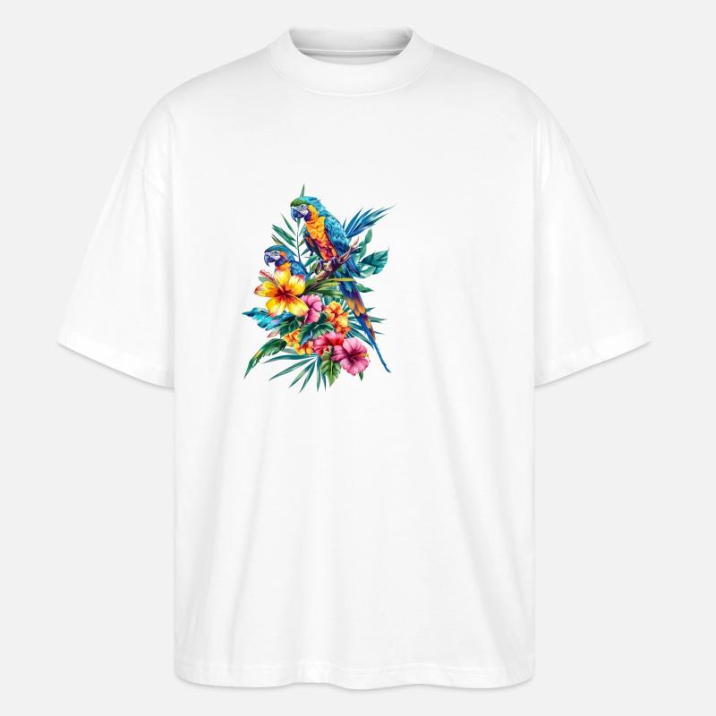 Conception de perroquet - T-shirt bio Blaster 2.0 coupe oversize Stanley/Stella Unisexe - blanc
