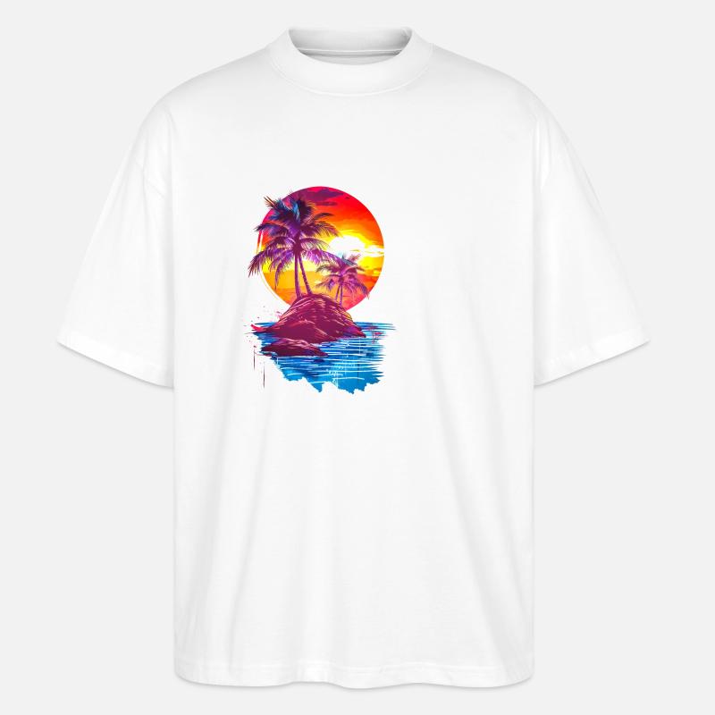 Insel Junge - Stanley/Stella Oversized Unisex Bio T-Shirt Blaster 2.0 - Weiß