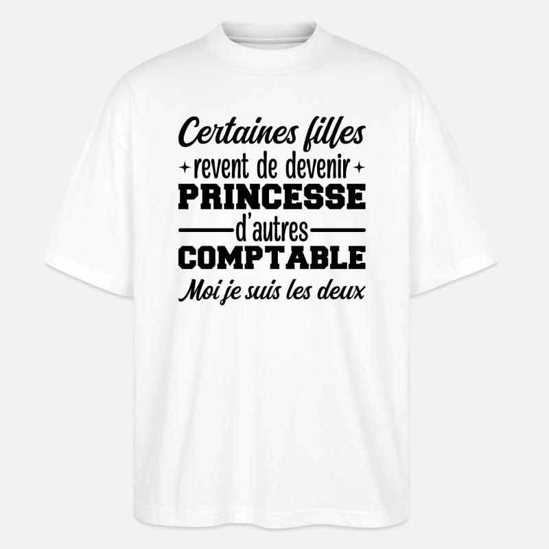Princesse Comptable - T-shirt bio Blaster 2.0 coupe oversize Stanley/Stella Unisexe - blanc