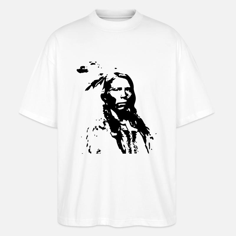 Indianer - Stanley/Stella Oversized Unisex Bio T-Shirt Blaster 2.0 - Weiß