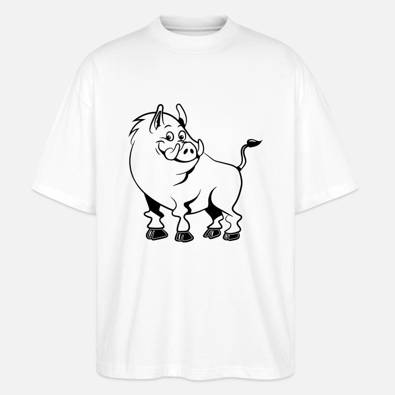 wildschwein frais doux drôle - T-shirt bio Blaster 2.0 coupe oversize Stanley/Stella Unisexe - blanc