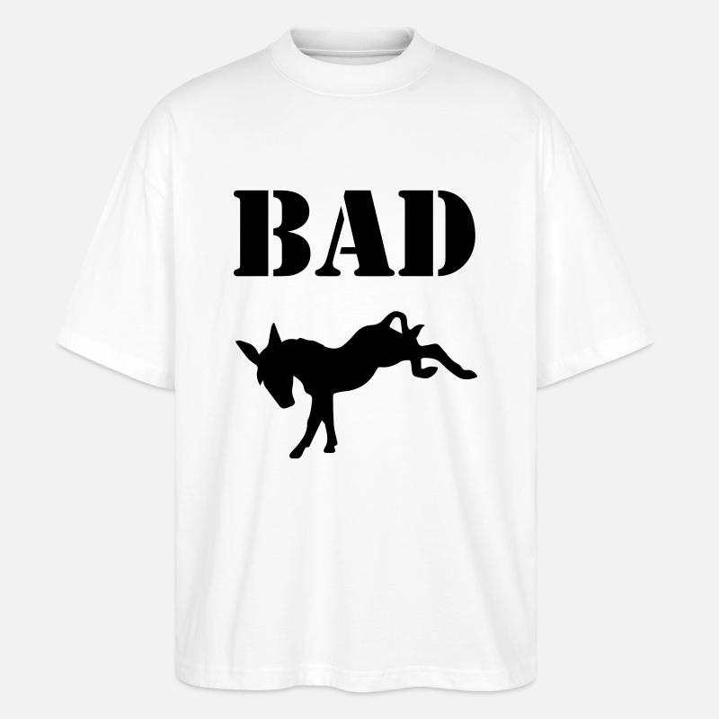 Bad Ass - Stanley/Stella Oversized Unisex Bio T-Shirt Blaster 2.0 - Weiß