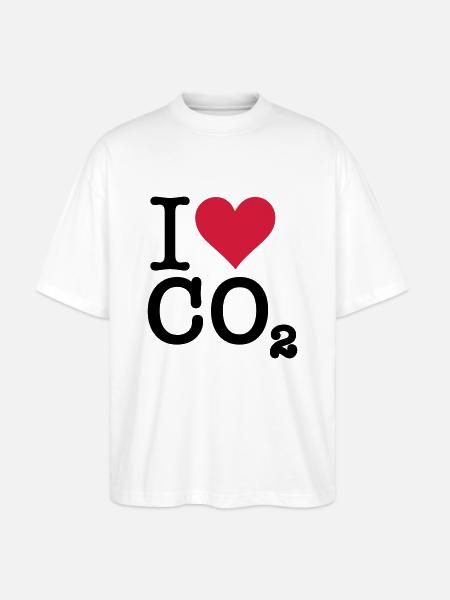 Ich liebe CO2 - Stanley/Stella Oversized Unisex Bio T-Shirt Blaster 2.0 - Weiß