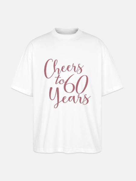 60e verjaardag vrouwen voor haar proost op 60 jaar oud - Stanley/Stella Uniseks oversized bio T-shirt Blaster 2.0 - wit