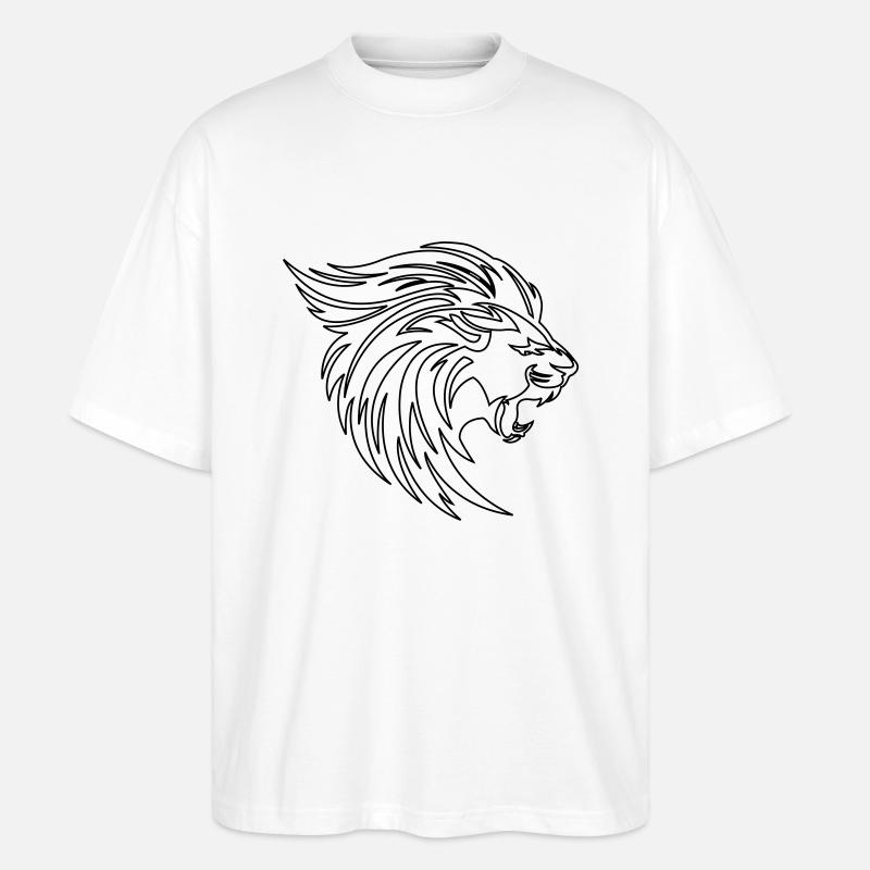Löwe - Stanley/Stella Oversized Unisex Bio T-Shirt Blaster 2.0 - Weiß