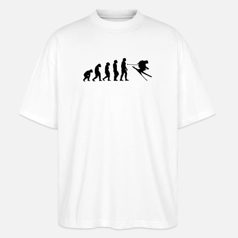 Ski Evolution Tshirt - Stanley/Stella Oversized Unisex Bio T-Shirt Blaster 2.0 - Weiß