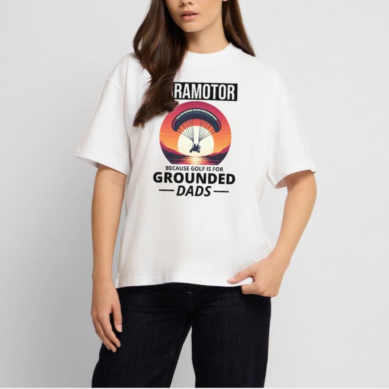 Paramotor Pilot Paramotoring Powered Paraglider Stanley/Stella Oversized Unisex Organic T-shirt Blaster 2.0