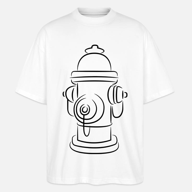 Sketch fire hydrant - Stanley/Stella Oversized Unisex Organic T-shirt Blaster 2.0 - white