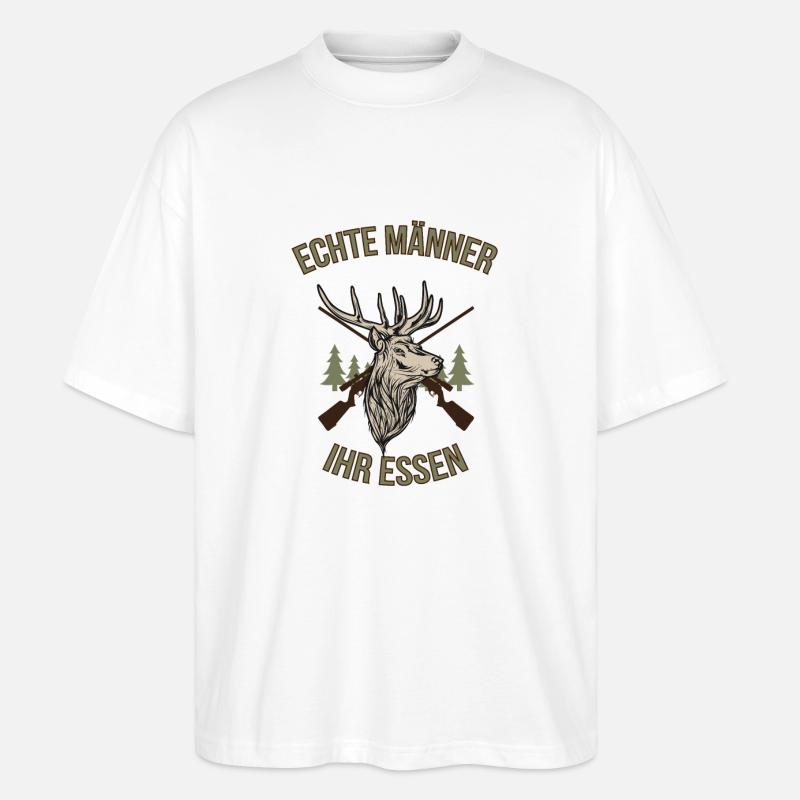 Jäger Waidmannsheil Echte Männer - Stanley/Stella Oversized Unisex Bio T-Shirt Blaster 2.0 - Weiß