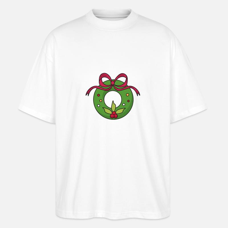 Weihnachtskranz - Stanley/Stella Oversized Unisex Bio T-Shirt Blaster 2.0 - Weiß