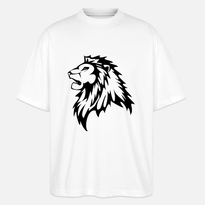 Löwe - Stanley/Stella Oversized Unisex Bio T-Shirt Blaster 2.0 - Weiß