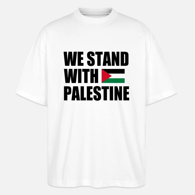 We stand with palestine - Stanley/Stella Oversized Unisex Bio T-Shirt Blaster 2.0 - Weiß