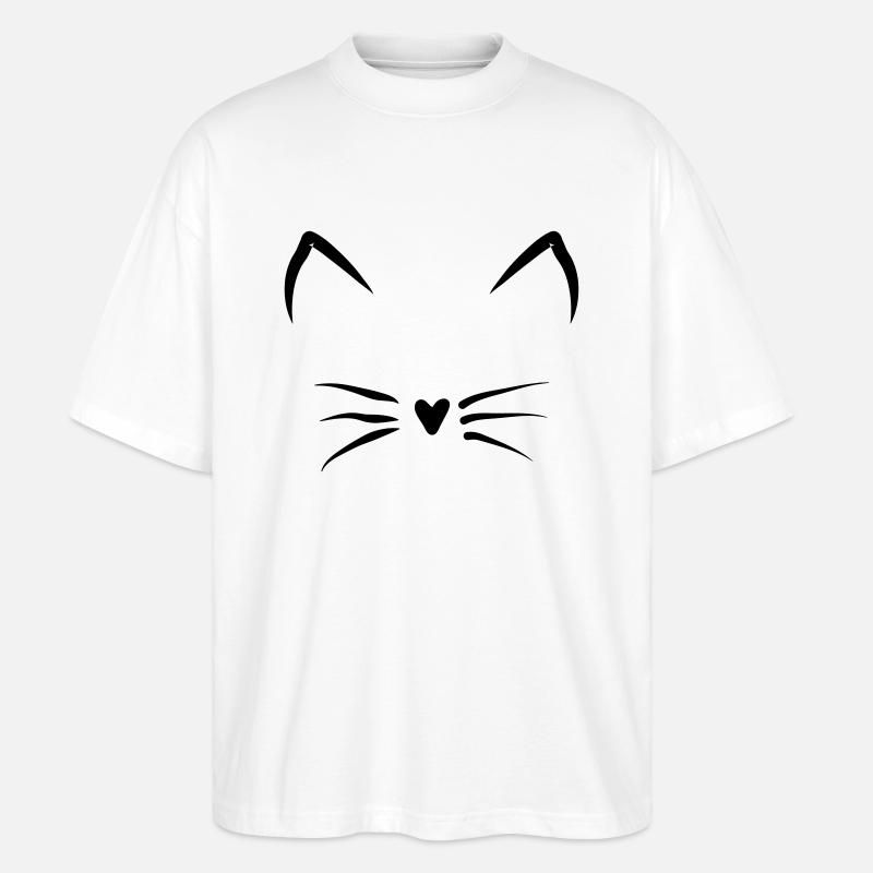 Katzengesicht - Stanley/Stella Oversized Unisex Bio T-Shirt Blaster 2.0 - Weiß