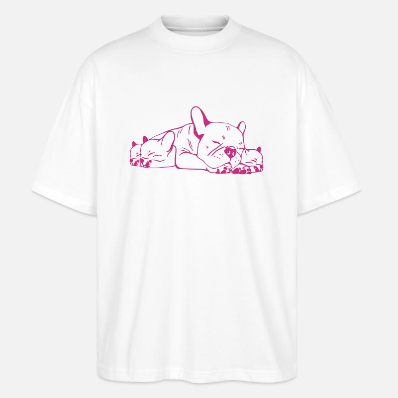 French Bulldog Mama - Stanley/Stella Oversized Unisex Bio T-Shirt Blaster 2.0 - Weiß