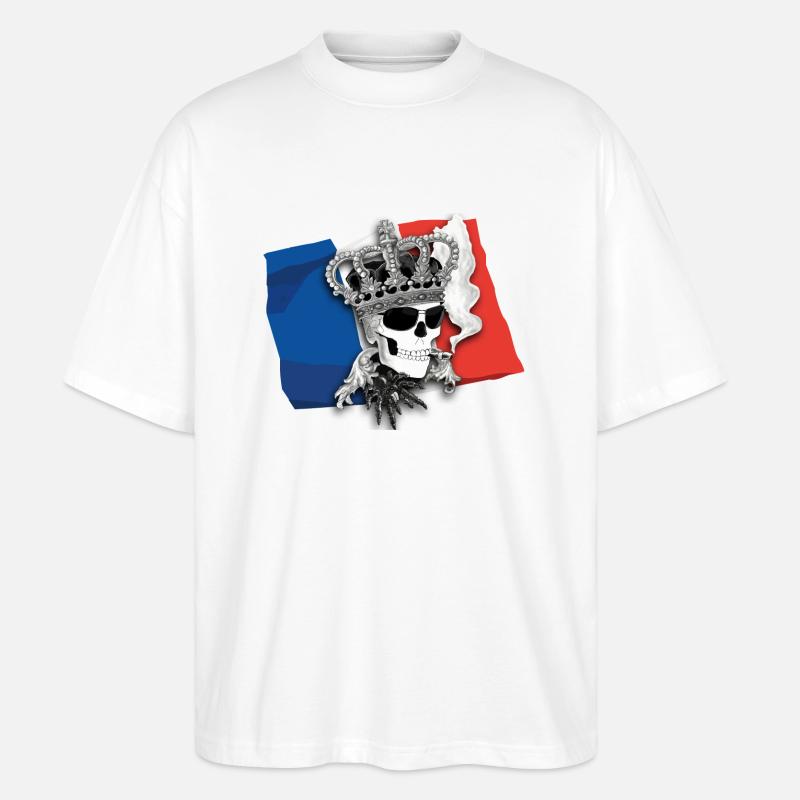 Fanshirt-Frankreich - Stanley/Stella Oversized Unisex Bio T-Shirt Blaster 2.0 - Weiß