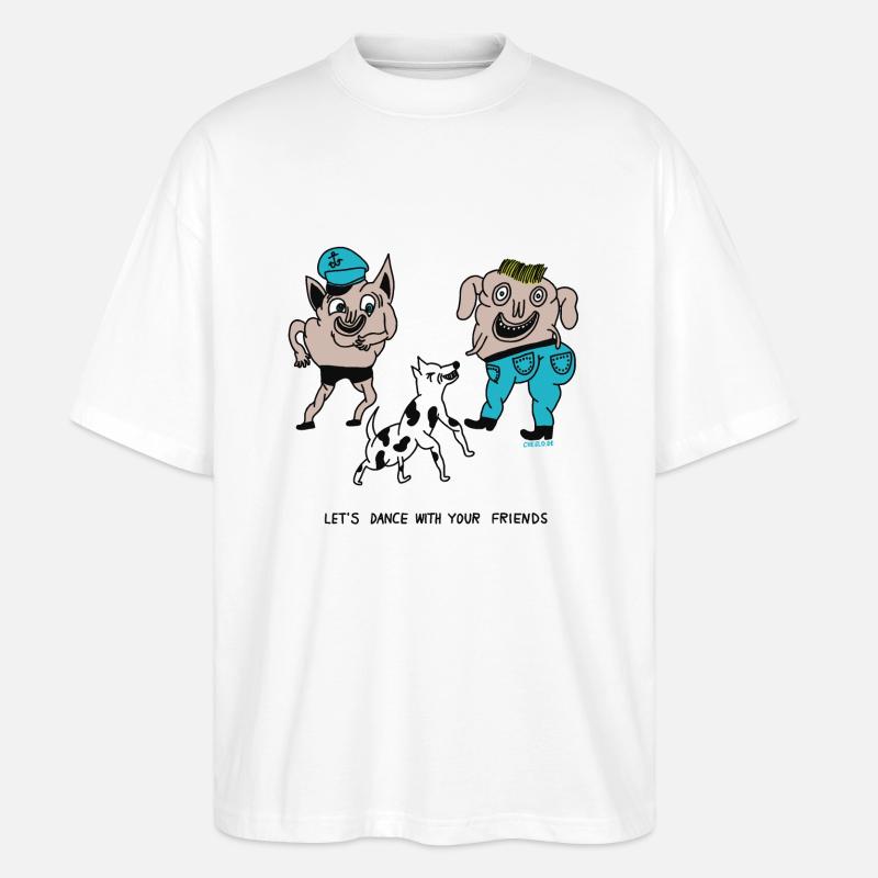 Dansons avec vos amis - T-shirt bio Blaster 2.0 coupe oversize Stanley/Stella Unisexe - blanc