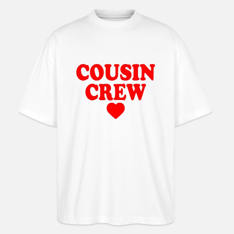 Cousin crew - Stanley/Stella Oversized Unisex Bio T-Shirt Blaster 2.0 - Weiß