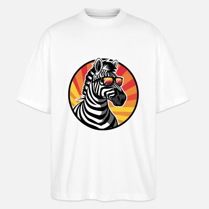 Zebra Comic Cool Summer - Stanley/Stella Oversized Unisex Organic T-shirt Blaster 2.0 - white