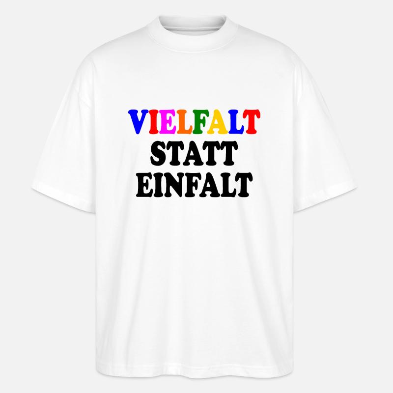 vielfalt statt einfalt - Stanley/Stella Oversized Unisex Bio T-Shirt Blaster 2.0 - Weiß